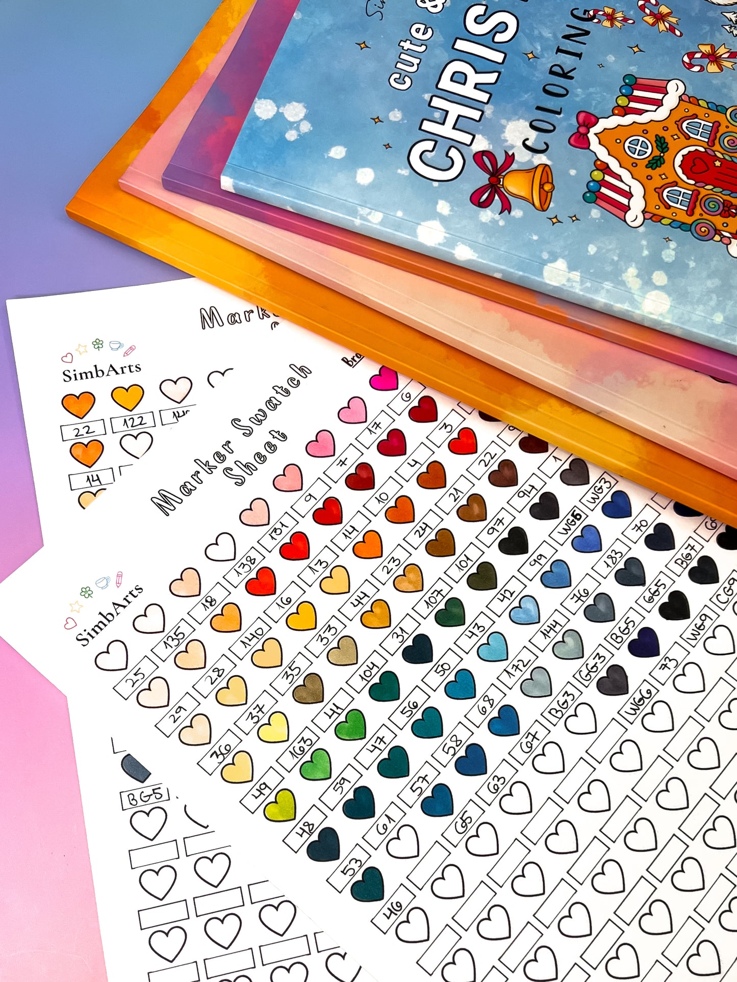 SimbArts Marker Swatch Sheets - Choose Your Design or Get the Full Set