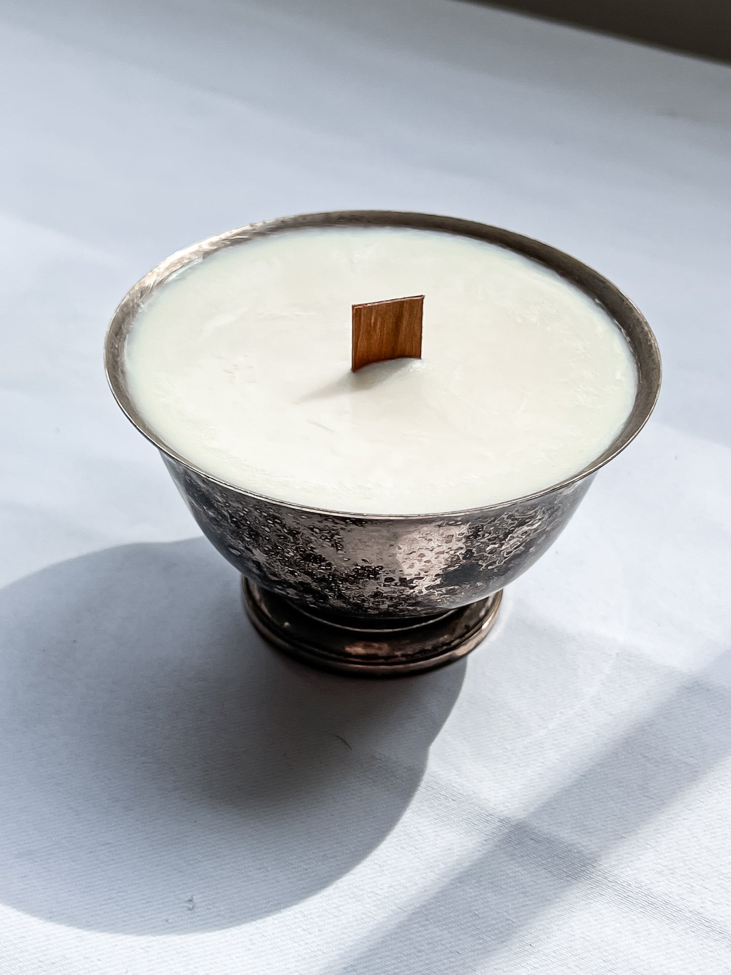 Vintage Footed Silver Bowl Candle