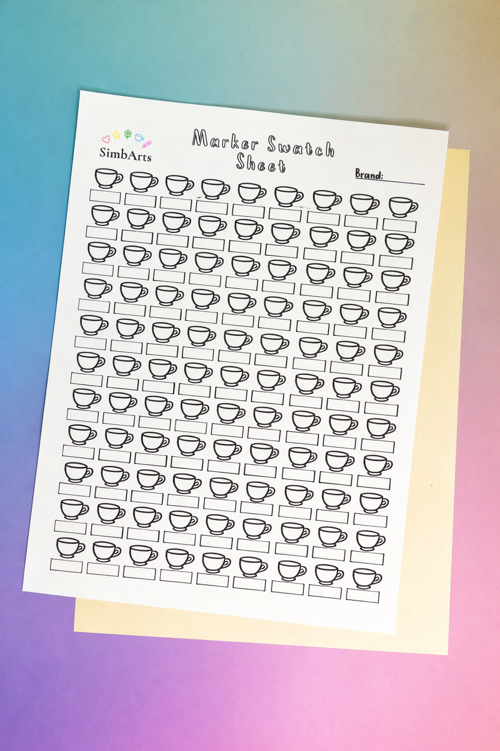 SimbArts Marker Swatch Sheets - Choose Your Design or Get the Full Set