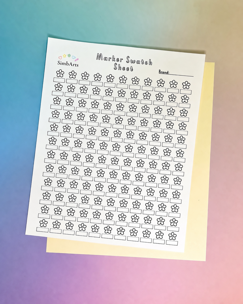 SimbArts Marker Swatch Sheets - Choose Your Design or Get the Full Set