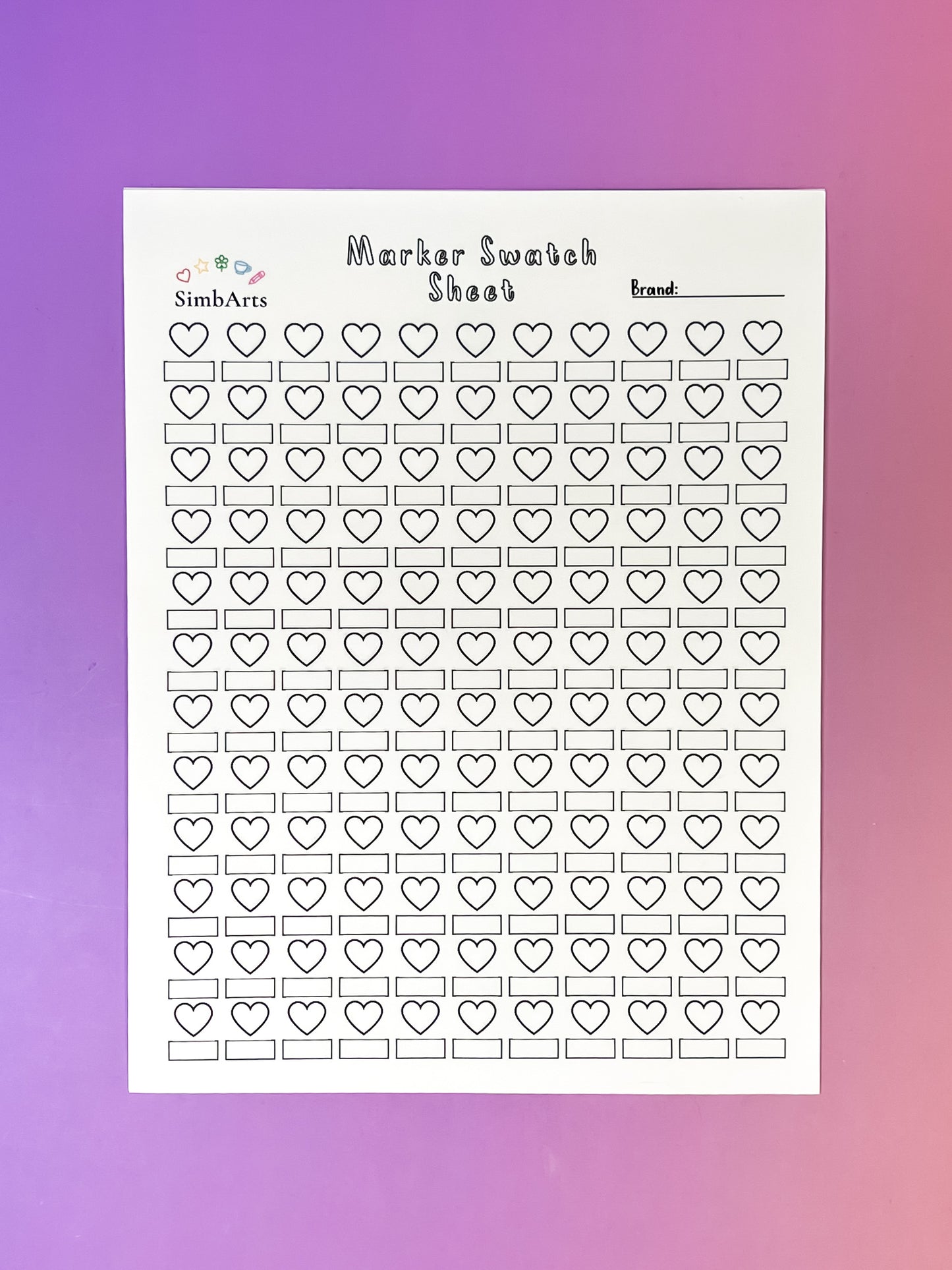 Markers Swatch Sheet – SimbArts Edition