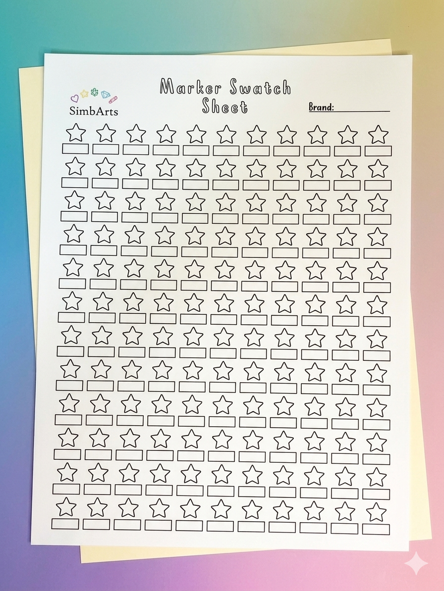 SimbArts Marker Swatch Sheets - Choose Your Design or Get the Full Set